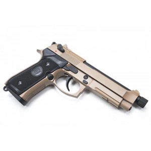 Страйкбольный пистолет KJW M9 A1 GBB, GAS, TAN, металл, рельса, ствол с резьбой - M9A1-TBC.GAS TAN